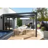 Image de Pergola bioclimatique autoportante manuelle aluminium Habrita PER3630BI gris 3,60 x 3 m