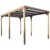 Image de Pergola fabriquée en bois massif traité - dimensions 3,00x5,02 m - Couverture tôle PVC transparente