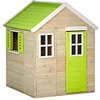 Image de Kangui Maisonnette TINNI   Bois Extérieur avec Plancher   Cabane Jardin Enfant   Toit Étanche   Vert & Blanc