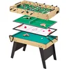 Image de KANGUI Table Multi-Jeux 4 en 1 - Babyfoot, Billard, Ping-Pong et Hockey - Format Familial 135 x 110 x 87 cm