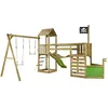 Image de Kangui - Aire de jeux pirate en bois avec vigie WILLI - Balançoire, trapèze, toboggan, mur d'escalade, cabane sur plateforme, pont suspendu