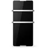 Image de CHEMIN’ARTE Sèche-Serviette Électrique Noir 600W - Radiateur Vertical - IP24-90x6x46 cm - 2 porte serviettes inox - Conçu en France