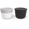 Image de MONBENTO - Récipients à Sauce Lunch Box MB Temple S Coton et Onyx - Petits Pots avec Couvercle pour Sauces - Hermétiques - Compatibles avec Bento Box MB Original & MB Square - Gris et Noir