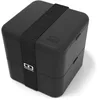 Image de monbento - Bento box MB Square Onyx - Grande Boîte Repas à Compartiments - Lunch box Hermétique 2 étages - Idéal pour Travail/Ecole - Sans BPA - Durable et Sûr - Made In France - Noir