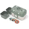 Image de monbento - Lunch Box Enfant MB Tresor Raccoon - Raton laveur - Boîte Repas et/ou Goûter 3 Compartiments - Idéal Ecole/Parc - Sans BPA - Durable et Sûr - Vert