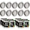Image de LampesEcoEnergie Lot de 10 spot led encastrable complète ronde fixe alu brossé blanc neutre eq. 50w