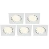 Image de LampesEcoEnergie LOT DE 5 SPOT ENCASTRABLE ORIENTABLE CARRE LED SMD GU10 230V BLANC RENDU ENVIRON 50W HALOGENE