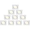 Image de LampesEcoEnergie LOT DE 10 SPOT ENCASTRABLE ORIENTABLE CARRE LED SMD GU10 230V BLANC RENDU ENVIRON 50W HALOGENE