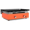 Image de Plancha gaz Créative 2 feux acier émaillé Acier émaillé double couche 6mm d'épaisseur Plaque de cuisson de 60 x 40 cm Puissance de 7,2 kw avec 2 brûleurs en U Orange pur