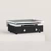 Image de Plancha gaz Créative 2 feux inox Inox Massif brillant lisse 6mm d'épaisseur Plaque de cuisson de 60 x 40 cm Puissance de 7,2 kw avec 2 brûleurs en U Noir intense