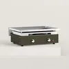 Image de Plancha gaz Créative 2 feux inox Inox Massif brillant lisse 6mm d'épaisseur Plaque de cuisson de 60 x 40 cm Puissance de 7,2 kw avec 2 brûleurs en U Vert olive