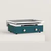 Image de Plancha gaz Créative 2 feux inox Inox Massif brillant lisse 6mm d'épaisseur Plaque de cuisson de 60 x 40 cm Puissance de 7,2 kw avec 2 brûleurs en U Bleu océan