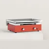 Image de Plancha gaz Créative 2 feux inox Inox Massif brillant lisse 6mm d'épaisseur Plaque de cuisson de 60 x 40 cm Puissance de 7,2 kw avec 2 brûleurs en U Rouge corail