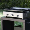 Image de Plancha gaz Simplicity 3 feux émaillée Acier émaillé double couche 6mm d'épaisseur Plaque de cuisson de 72 x 41 cm Puissance de 7,5 kw avec 3 brûleurs Inox