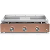 Image de Plancha gaz Simplicity 3 feux inox Plaque inox massif 7 mm d'épaisseur Plaque de cuisson de 72 x 41 cm Structure tout inox