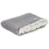 Image de Les Jardins de la Comtesse - Plaid Confort Ultra Chaud en Cachemire 4 Fils et Laine - Motifs Chevrons Gris Anthracite (140 x 230 cm) Jeté de Canapé/Lit Chic et Raffiné à Grosses Mailles/Ultra Doux