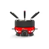 Image de Fondue - LITTLE BALANCE - Service à fondue - 800W - 8 personnes - Happy Meuuuh - noir/rouge