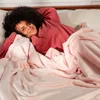 Image de mello   Plaid Polaire 230x270, Plaid Flanelle Doux et Confortable, Couverture Polaire Haute Qualité, Couverture Chaude Canapé, Couvre Lit, Rose