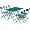 Image de sweeek - Table de Jardin bistrot Pliante métal + 4 assises 110 x 70cm. avec Quatre chaises Pliantes. Acier thermolaqué