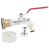 Image de Multicuves - Passe paroi laiton mâle 1'' - femelle 3/4'' avec robinet laiton chromé + nez 20x27