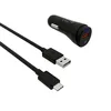 Image de GREEN_E Chargeur voiture qc 3.0 1 USB + Cable type C - 13m - Blanc