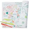Image de SUPER PETIT Planisphère réversible 100% Silicone et 1 Feutre Jeu pédagogique +3 Ans - Billingue Français Anglais - découvrir mémoriser - méthode Montessori - effacable et reutilisable - Set 40x30 cm
