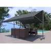 Image de Store Banne Double Pente 4x3m Manuel ISEO Gris - Toile Waterproof 250g/m² Hydrofuge & Anti-UV - Protection Jardin & Terrasse avec Manivelle - Structure Aluminium Robuste - Concept Usine