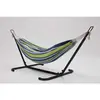 Image de CONCEPT USINE | Hamac sur Pied avec Support métal | 1 Personne | Toile en Tissu Polyester | Charge Max 130 kg | Copacabana Bleu/Vert | pour Jardin Balcon Extérieur et Terrasse | Résiste à l'eau