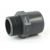 Image de Adaptateur male/femelle ou male/male en PVC mixte à visser et à coller - Ø A: 20mm | Ø B: 25mm | Ø C : 3/4''