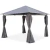 Image de Alice's Garden - Tonnelle 3x3 m - Elusa - Toile Grise - Pergola avec Rideaux. Tente de Jardin. Barnum. chapiteau. réception