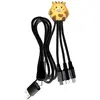 Image de Câble de charge YELLO KOKO USB-A+C vers USB-C/Micro/Light 1m girafe