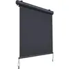 Image de Canopée Store Vertical Rétractable avec Coffre, Store Enrouleur Exterieur avec Manivelle pour Balcon, Terrase, Brise Vue pour Jardin, Gris, 2,5 x 1,4 m (H x L)