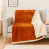 Image de Plaid Sherpa Flanelle 200x240cm - 480GSM   Ultra-Doux & Chaud, Couverture Cocooning pour Canapé & Lit   Terracotta   Déco Arts