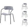 Image de CONCEPT USINE | Lot de 4 Chaises Design | Alexia Gris Clair | Modernes et Elégantes | Mélange de Matière Métal et Polypropylène | Robuste | Idéal pour Cuisine, Salle à Manger ou Salon