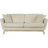 Image de CONCEPT USINE | Canapé Scandinave Höga Velours Côtelé | Beige | 3 Places + 2 Coussins | Canapé Moderne Design Droit avec Accoudoirs | Coussins d'Appoint, Dossier, Assise Déhoussables | Largeur 190 cm