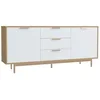 Image de Buffet FYN Style Scandinave Blanc Bois Naturel Rose Gold 175 cm