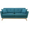 Image de CONCEPT USINE | Canapé Scandinave Höga | Bleu Canard | 3 Places + 2 Coussins | Canapé Moderne Design Droit en Tissu avec Accoudoirs | Coussins d'Appoint, Dossier, Assise Déhoussables | Largeur 190 cm