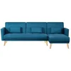 Image de CONCEPT USINE | Canapé d'angle Convertible Scandinave 4 Places | Grace Bleu Canard | Canapé Réversible Moderne, Elégant et Pratique | Finition Bois et Lignes Epurées | Dimensions : 267 x 151 x 90 cm