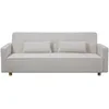 Image de CONCEPT USINE | Canapé Scandinave Convertible 3 Places Copenhague en Velours Côtelé Beige | Canapé Droit Moderne avec Accoudoirs + 2 Coussins d'Appoint | Dossier & Assise Déhoussables - Largeur 213 cm