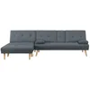 Image de CONCEPT USINE | Canapé Scandinave 5 Places en Tissu Convertible et Modulable Stockholm Gris | Pratique : Plusieurs Agencements Possibles | Accoudoirs à Scratch | Dossier Rabattable avec Porte Verre