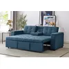 Image de CONCEPT USINE - Canapé Convertible 3 Places en Tissu de Lin | NOHO Bleu Pétrole | Modulable très Pratique | Design Contemporain | Lit 2 Places : Couchage 160 x 160 cm | Structure Bois Massif Plywood