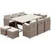 Image de Alice's Garden Salon de Jardin 6-10 Places - Vabo - Coloris Beige, Coussins Beige, Table encastrable.