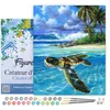 Image de Figured'Art Peinture par Numéro Adulte avec Cadre Tortue détendue - Activité Manuelle Kit de Loisir Créatif DIY Numéro d'Art Complet - 40x50cm toile tendue sur châssis