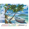 Image de Figured'Art Peinture par Numéro Adulte avec Cadre Barque sous les Cocotiers - Activité Manuelle Kit de Loisir Créatif DIY Numéro d'Art Complet - 40x50cm toile tendue sur châssis