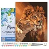 Image de Figured'Art Peinture par Numéro Adulte avec Cadre Couple Lion et Lionne - Activité Manuelle Kit de Loisir Créatif DIY Numéro d'Art Complet - 40x50cm toile tendue sur châssis