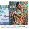 Image de Figured'Art Peinture par Numéro Adulte avec Cadre Femme en Habits traditionnels - Activité Manuelle Kit de Loisir Créatif DIY Numéro d'Art Complet - 40x50cm toile tendue sur châssis