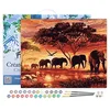 Image de Figured'Art Peinture par Numéro Adulte avec Cadre Eléphants au Coucher du soleil - Activité Manuelle Kit de Loisir Créatif DIY Numéro d'Art Complet - 40x50cm toile tendue sur châssis