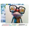 Image de Figured'Art Peinture par Numéro Adulte avec Cadre Grenouille et Lunettes - Activité Manuelle Kit de Loisir Créatif DIY Numéro d'Art Complet - 40x50cm toile tendue sur châssis