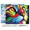 Image de Figured'Art Peinture par Numéro Adulte avec Cadre Félin Pop Art - Activité Manuelle Kit de Loisir Créatif DIY Numéro d'Art Complet - 40x50cm toile tendue sur châssis