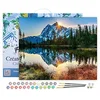 Image de Figured'Art Peinture par Numéro Adulte avec Cadre - 40x50cm Toile tendue sur Châssis - Kit Loisir Créatif Détente - Déco DIY -Lac et reflet de de montagne